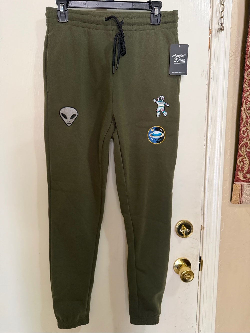Original Deluxe Kids Olive Green Space Patch Joggers (135)